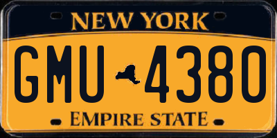 NY license plate GMU4380