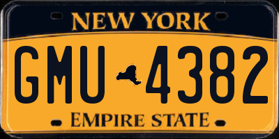 NY license plate GMU4382