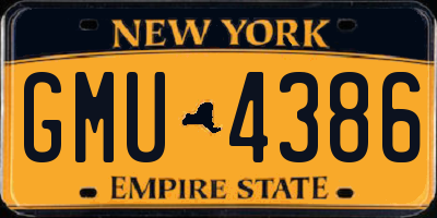 NY license plate GMU4386