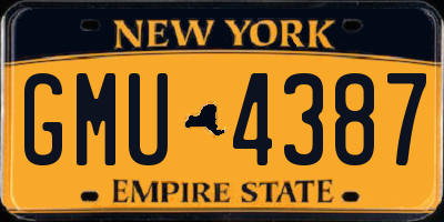 NY license plate GMU4387