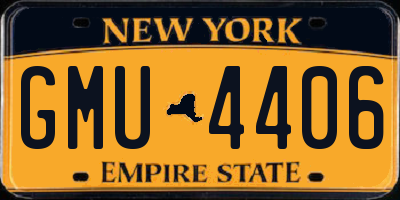 NY license plate GMU4406