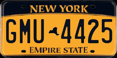 NY license plate GMU4425