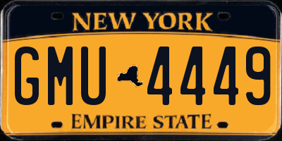 NY license plate GMU4449