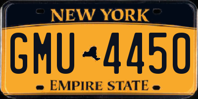 NY license plate GMU4450