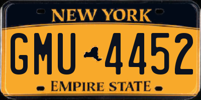 NY license plate GMU4452