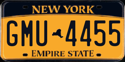 NY license plate GMU4455