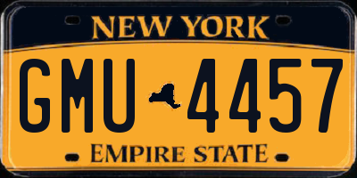 NY license plate GMU4457