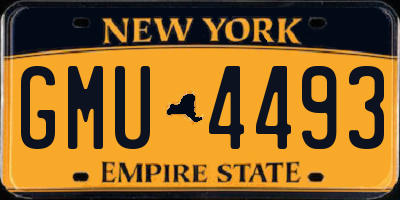 NY license plate GMU4493