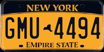 NY license plate GMU4494