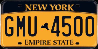 NY license plate GMU4500
