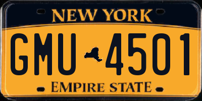 NY license plate GMU4501