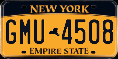 NY license plate GMU4508