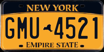 NY license plate GMU4521