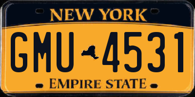 NY license plate GMU4531