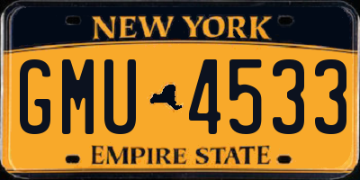NY license plate GMU4533