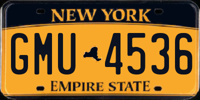 NY license plate GMU4536