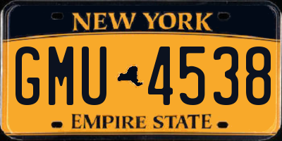NY license plate GMU4538