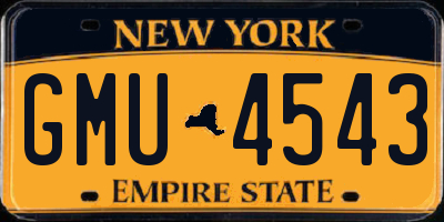 NY license plate GMU4543