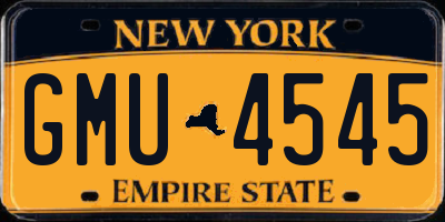 NY license plate GMU4545