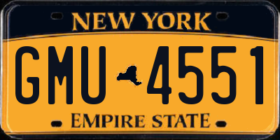NY license plate GMU4551