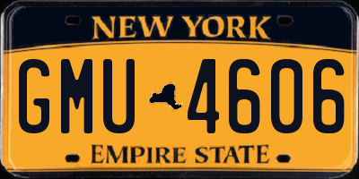 NY license plate GMU4606