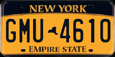 NY license plate GMU4610