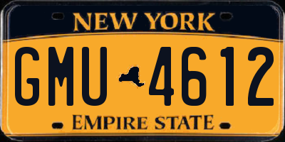 NY license plate GMU4612