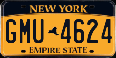 NY license plate GMU4624
