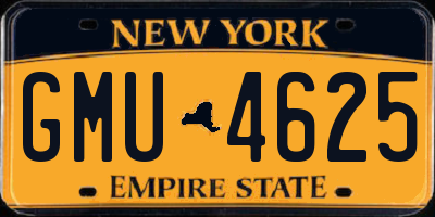 NY license plate GMU4625