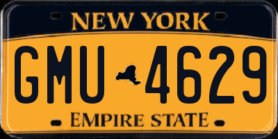 NY license plate GMU4629