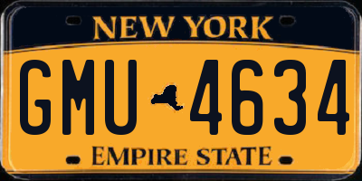 NY license plate GMU4634