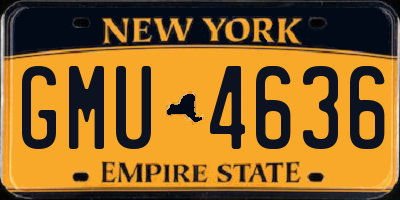 NY license plate GMU4636