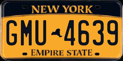 NY license plate GMU4639