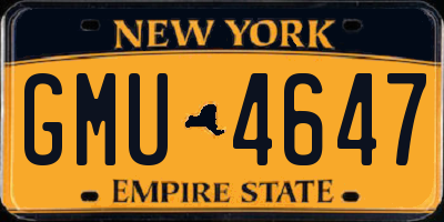 NY license plate GMU4647