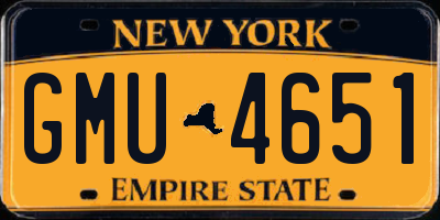 NY license plate GMU4651