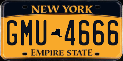 NY license plate GMU4666