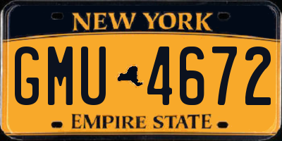 NY license plate GMU4672