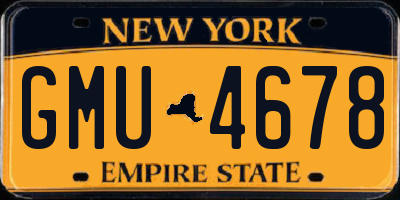 NY license plate GMU4678