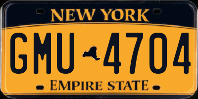 NY license plate GMU4704