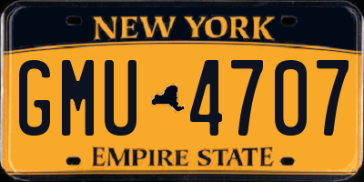 NY license plate GMU4707