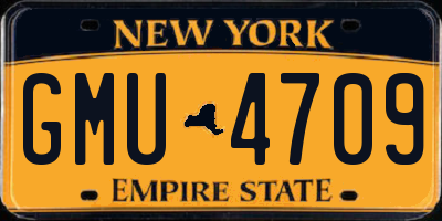 NY license plate GMU4709