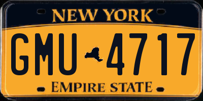 NY license plate GMU4717