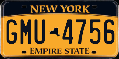 NY license plate GMU4756