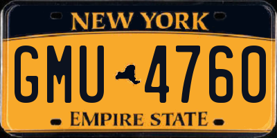 NY license plate GMU4760