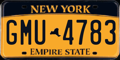 NY license plate GMU4783