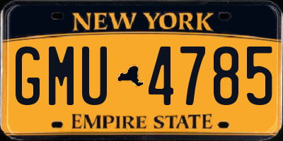 NY license plate GMU4785