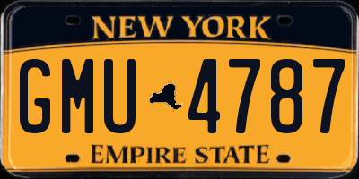 NY license plate GMU4787