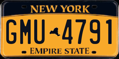 NY license plate GMU4791