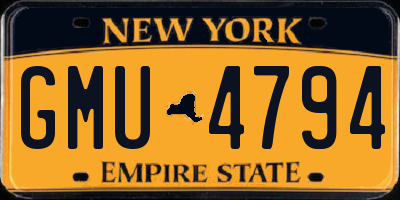 NY license plate GMU4794