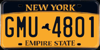 NY license plate GMU4801